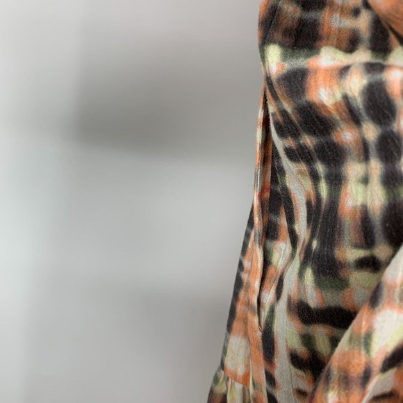 Joie Tobey Dress Multi Plaid Pink Midi Maxi V Neck Cotton 3/4 Sleeve - Picture 12 of 16